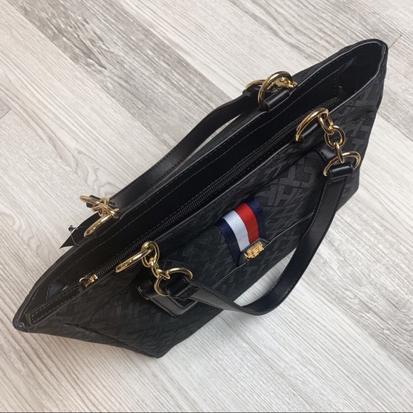 Tommy Hilfiger Black Monogram Tote Shopper Bag - Picture 5 of 7